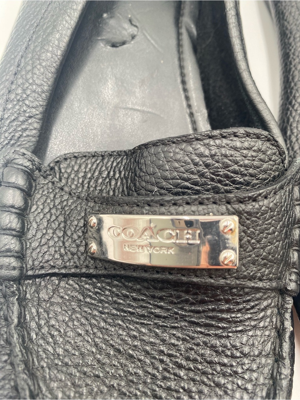 Coach Fredrica Black Leather Loafers Size 7.5 - Picture 3 of 9